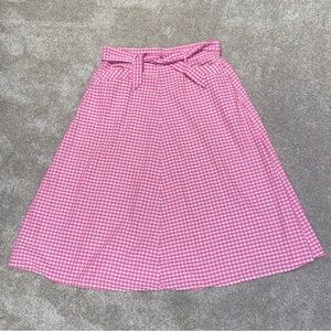 Vintage Jantzen Pink White Gingham Maxi Skirt Size 8 Made In USA